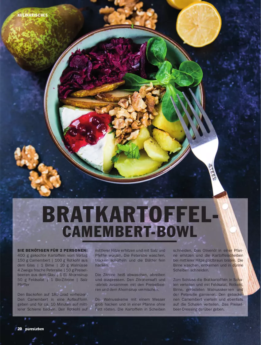 Aktueller Prospekt Hit - Prospekte - von 03.01 bis 28.02.2022 - strona 20 - produkty: backofen, beere, beeren, bio, braten, braun, Brei, brie, camembert, dressing, eis, feldsalat, garnier, geback, kartoffel, kartoffeln, messer, nuss, Ofen, olive, oliven, olivenöl, petersilie, pfanne, pfeffer, reis, rotkohl, saft, salat, salz, Schal, Schale, sirup, Ti, walnuss, walnusskerne, zitrone, zitronen, zitronensaft