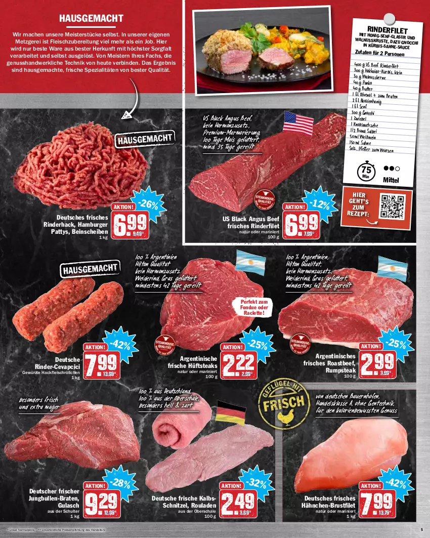 Aktueller Prospekt Hit - Prospekte - von 27.12 bis 31.12.2021 - strona 5 - produkty: auer, Bau, Bauer, beef, binden, braten, brustfilet, burger, butter, cevapcici, eis, elle, ente, filet, fleisch, Fondue, gewürz, gnocchi, gulasch, hackfleisch, hähnchen-brustfilet, hamburger, Heu, honig, Honig-Senf, hüftsteak, hüftsteaks, jungbullen, kalbsschnitzel, knoblauch, Kürbis, lack, mac, mais, Meister, natur, nuss, olive, oliven, olivenöl, pfeffer, reis, rind, rinder, rinderfilet, roastbeef, rouladen, rum, rumpsteak, sahne, salz, Schal, Schale, schnitzel, senf, Spezi, steak, steaks, teller, Ti, walnuss, walnusskerne, wein, Weißwein, ZTE, zwiebel