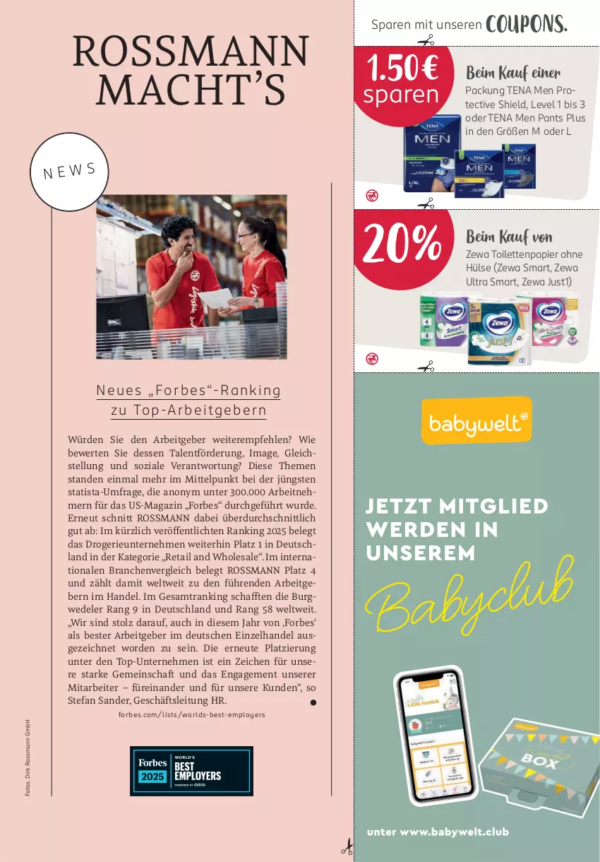 Aktueller Prospekt Rossmann - Prospekte - von 01.12 bis 31.12.2025 - strona 103 - produkty: coupon, coupons, mac, magazin, Pants, papier, Tena Men, Ti, toilettenpapier, wedel, zewa