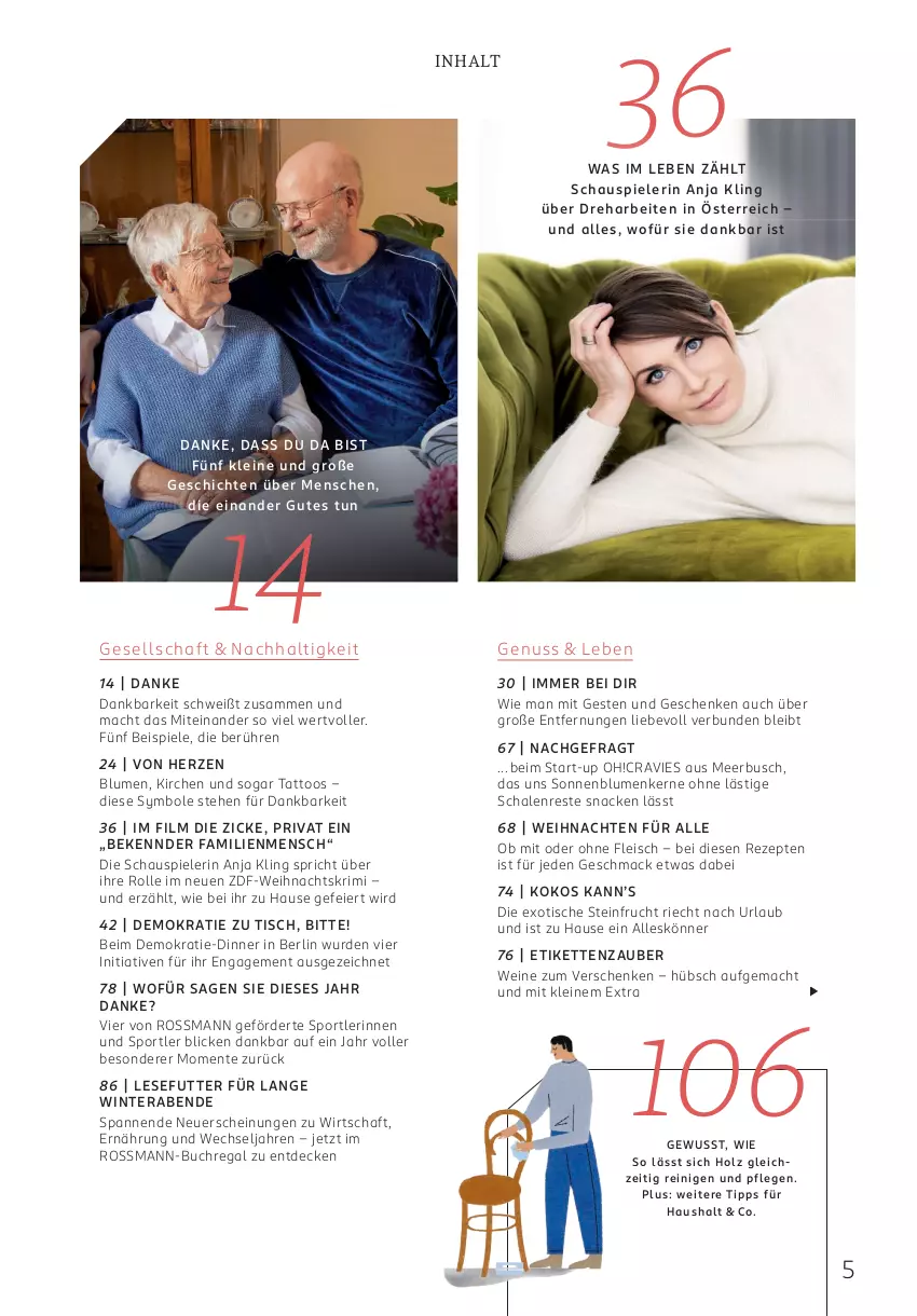 Aktueller Prospekt Rossmann - Prospekte - von 01.12 bis 31.12.2025 - strona 5 - produkty: blume, blumen, buch, decke, eier, eis, ente, fleisch, frucht, Holz, Kette, kokos, leine, mac, nuss, regal, rezept, rezepte, Schal, Schale, snack, sonnenblume, sonnenblumen, Sonnenblumenkerne, Spiele, Sport, Ti, tisch, weihnachten, wein, weine