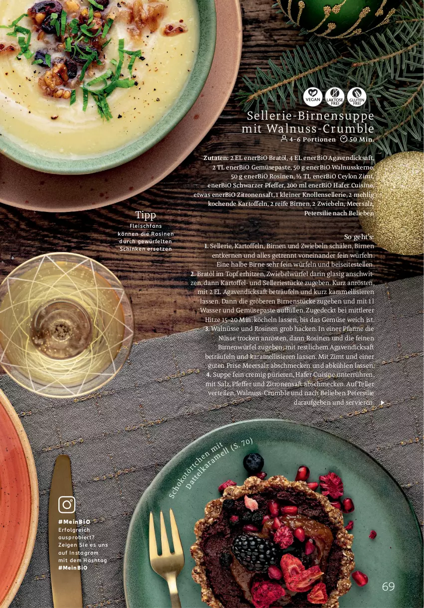 Aktueller Prospekt Rossmann - Prospekte - von 01.12 bis 31.12.2025 - strona 69 - produkty: agaven, bier, bio, bio gemüse, Birnen, dicksaft, eis, elle, fleisch, hafer, karamell, kartoffel, kartoffeln, leine, LG, meersalz, mehl, nuss, petersilie, pfanne, pfeffer, rum, saft, salz, schinken, suppe, teller, Ti, topf, und gemüse, walnuss, walnusskerne, wasser, würfel, zitrone, zitronen, zitronensaft, zwiebel, zwiebeln