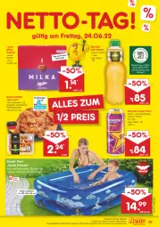 Gazetka promocyjna Netto Marken-Discount - Filial-Angebote - Gazetka - ważna od 25.06 do 25.06.2022 - strona 39 - produkty: angebot, Bau, bestpreis, decke, Deckel, drink, eis, energy drink, flasche, geschnetzeltes, gyros, Kinder, knoblauch, milka, mit zwiebeln, Nektar, pool, reis, Rockstar, saft, Ti, Zelt, ZTE, zwiebel, zwiebeln