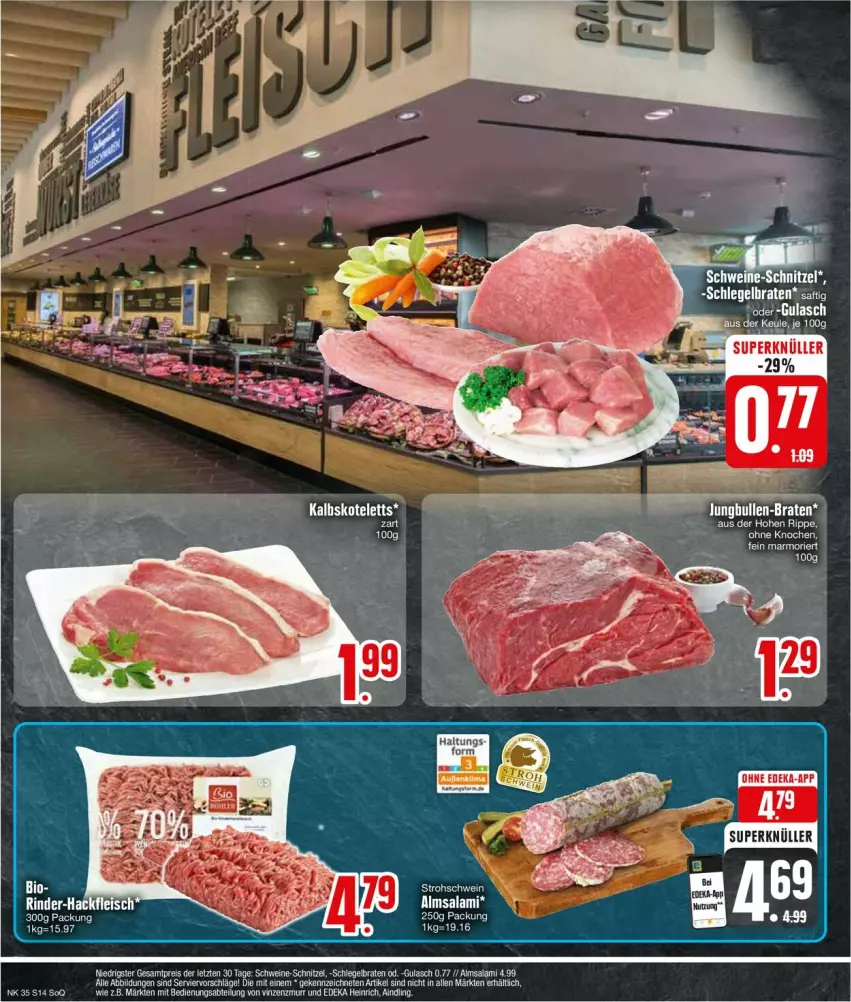 Aktueller Prospekt Edeka - Prospekte - von 26.08 bis 31.08.2024 - strona 14 - produkty: Abtei, braten, deka, eis, gulasch, kalbskotelett, kotelett, reis, salami, schnitzel, schwein, schweine, schweine-schnitzel, tee, Ti, torte, wein, weine, ZTE