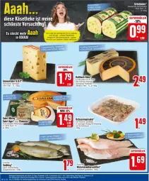 Gazetka promocyjna Edeka - Prospekte - Gazetka - ważna od 31.08 do 31.08.2024 - strona 8 - produkty: albray, dressing, emmentaler, ente, essig, filet, hartkäse, Käse, käsetheke, küche, Küchen, nuss, Ria, Saibling, Saint Agur, saint albray, salat, schnittlauch, schweizer hartkäse, tee, Ti, tisch, weichkäse, zwiebel, zwiebeln