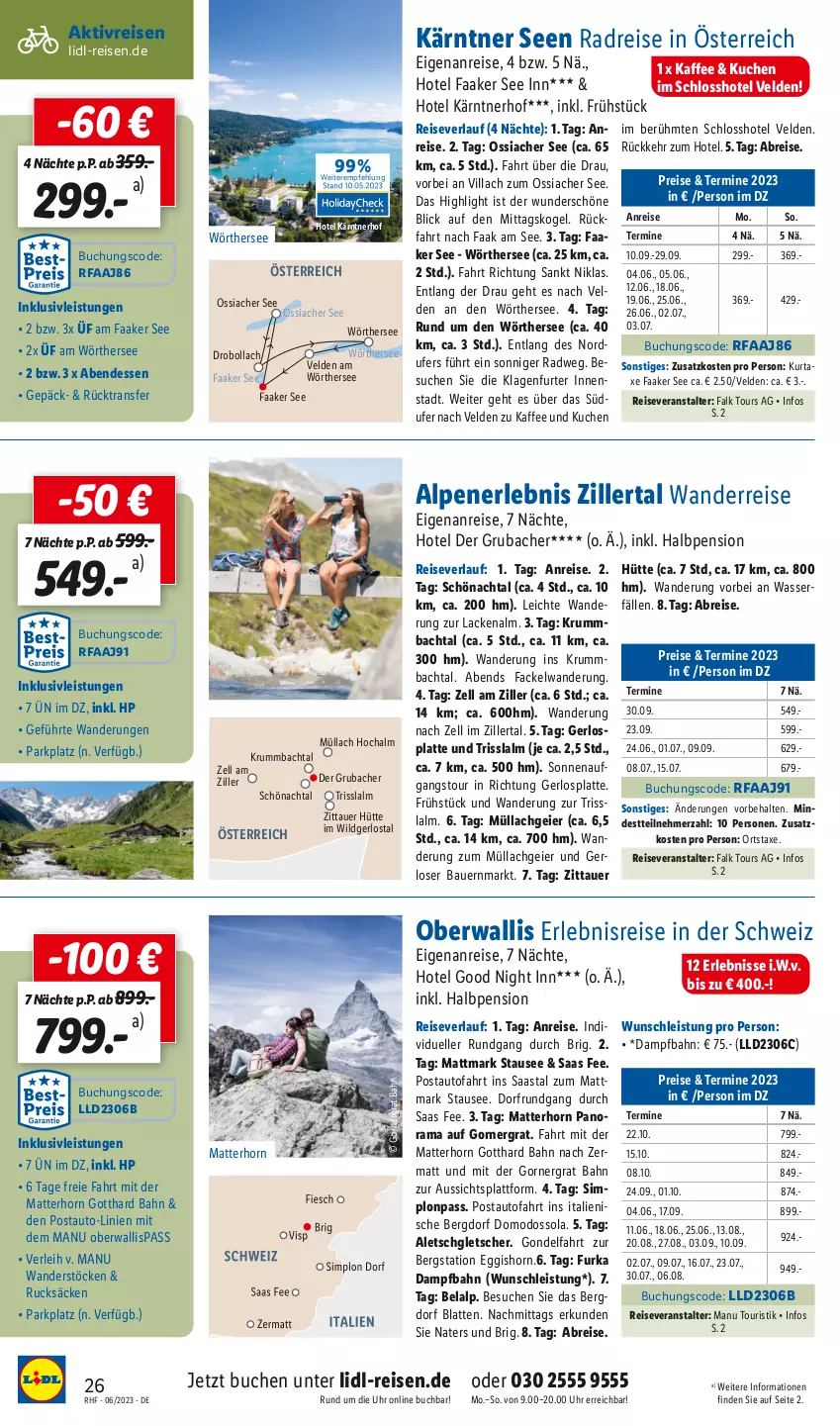 Aktueller Prospekt Lidl - Monatliche Reise-Highlights - von 31.05 bis 30.06.2023 - strona 26 - produkty: auer, auto, axe, Bau, Bauer, Brei, buch, eier, eis, elle, HP, inklusivleistungen, kaffee, kuchen, lack, Lacke, latte, rama, reis, reiseveranstalter, reiseverlauf, rum, sim, Ti, uhr, wasser, Wild