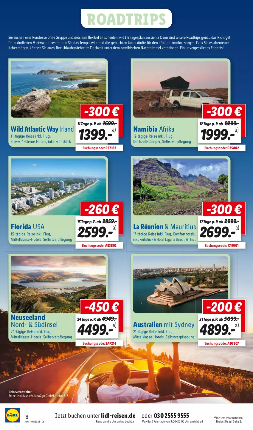 Aktueller Prospekt Lidl - Monatliche Reise-Highlights - von 31.05 bis 30.06.2023 - strona 8 - produkty: aust, buch, eier, eis, Elan, ente, reis, reiseveranstalter, ring, Tempo, Ti, uhr, Wild, Zelt