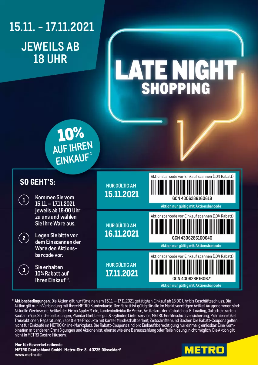 Aktueller Prospekt Metro - Late Night Shopping - von 15.11 bis 17.11.2021 - strona 1