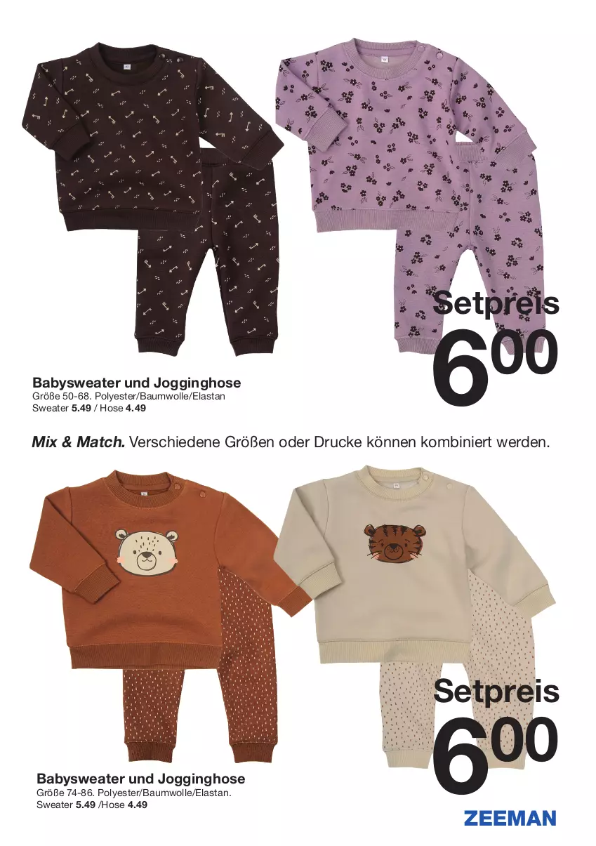 Aktueller Prospekt Zeeman - Prospekte - von 12.10 bis 18.10.2024 - strona 9 - produkty: Bau, baumwolle, eis, erde, gin, hose, Jogginghose, reis, Sweater, wolle