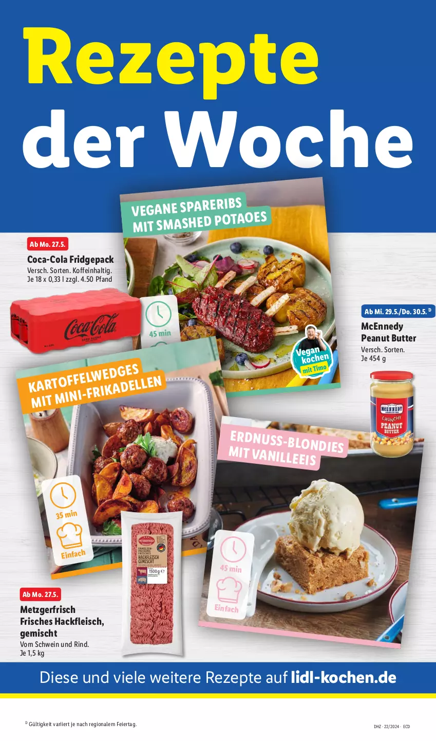 Aktueller Prospekt Lidl - Aktionsprospekt - von 27.05 bis 01.06.2024 - strona 17 - produkty: butter, coca-cola, cola, dell, eier, eis, elle, fleisch, hackfleisch, mcennedy, peanut butter, rezept, rezepte, rind, schwein, schwein und rind, Ti, vom schwein und rind, wein