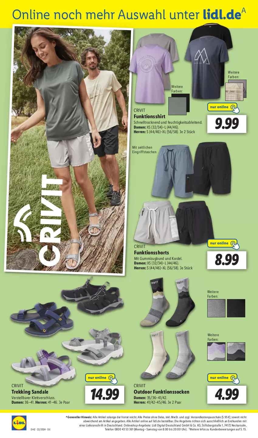 Aktueller Prospekt Lidl - Aktionsprospekt - von 27.05 bis 01.06.2024 - strona 26 - produkty: angebot, angebote, crivit, eis, elle, funktionsshirt, ndk, reis, rel, sandale, Schal, Schale, shirt, shorts, socken, Tasche, taschen, telefon, Ti, uhr