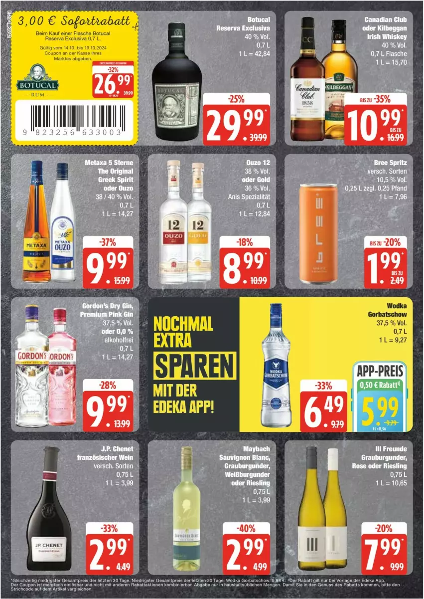 Aktueller Prospekt Edeka - Prospekte - von 14.10 bis 19.10.2024 - strona 20 - produkty: cin, coupon, deka, eis, flasche, Gorbatschow, nuss, reis, rum, sofortrabatt, Ti, tuc, wodka, ZTE