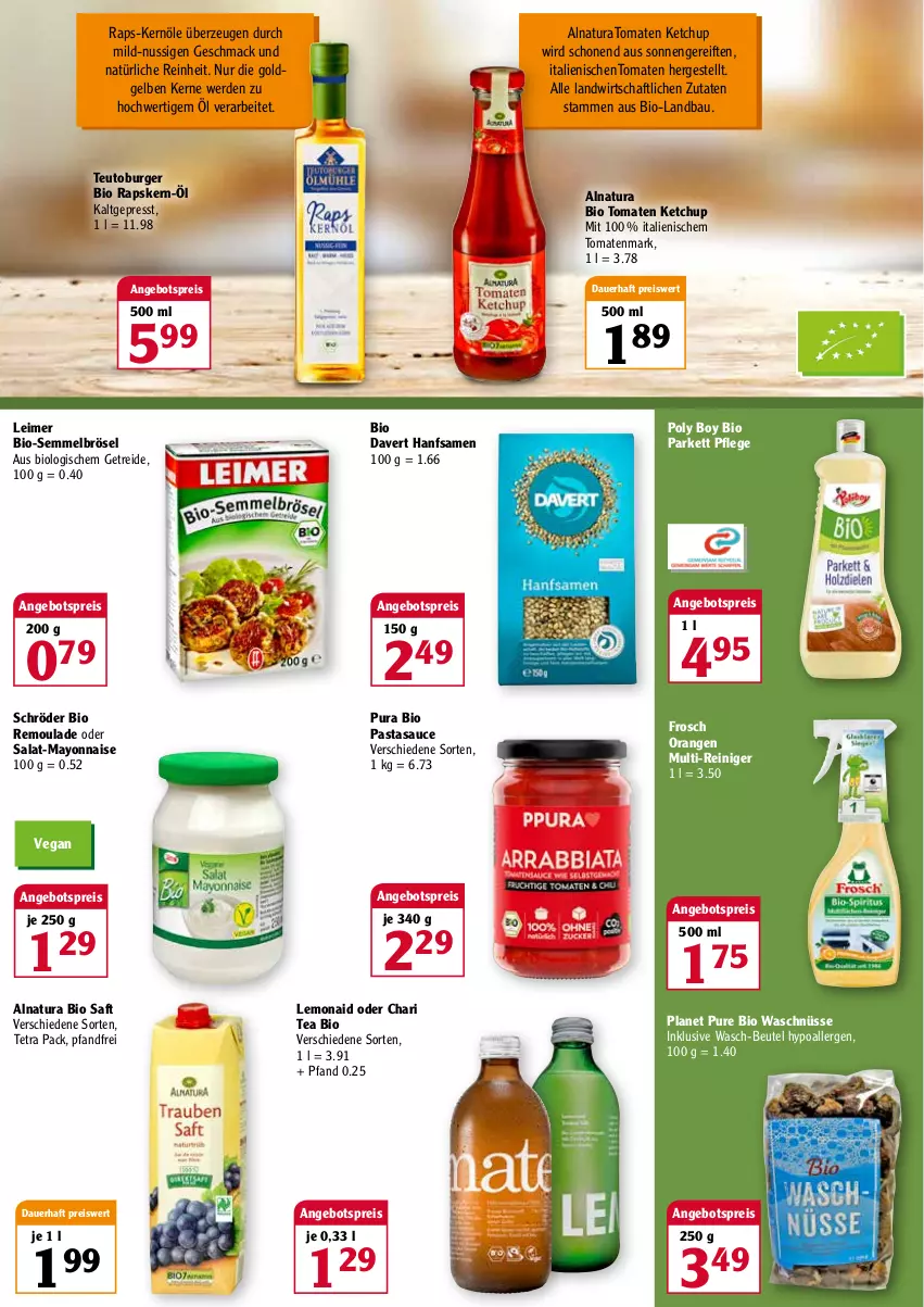 Aktueller Prospekt Globus - Prospekte - von 07.03 bis 12.03.2022 - strona 3 - produkty: angebot, angebotspreis, auer, Bau, beutel, bio, burger, eimer, eis, erde, Frosch, ketchup, leimer, mac, mayonnaise, natur, natura, nuss, orange, orangen, pasta, reiniger, reis, remoulade, saft, salat, sauce, Semmel, Semmelbrösel, Ti, tomate, tomaten, tomaten ketchup, tomatenmark, Yo