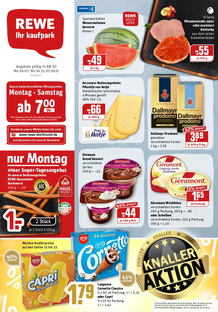 Aktueller Prospekt Rewe - REWE Ihr Kaufpark - von 26.07 bis 31.07.2021 - strona 1