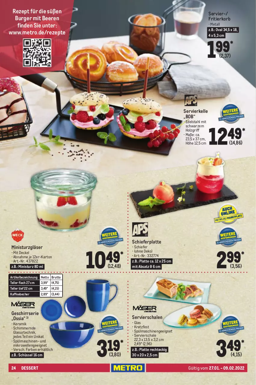 Aktueller Prospekt Metro - Kochen Spezial - von 27.01 bis 09.02.2022 - strona 24 - produkty: Becher, beere, beeren, brut, burger, decke, Deckel, dessert, edelstahl, elle, geschirr, Geschirrserie, Gläser, Holz, kaffee, kaffeebecher, korb, latte, Metro, mikrowelle, rezept, rezepte, Schal, Schale, schüssel, spülmaschinen, teller, Ti