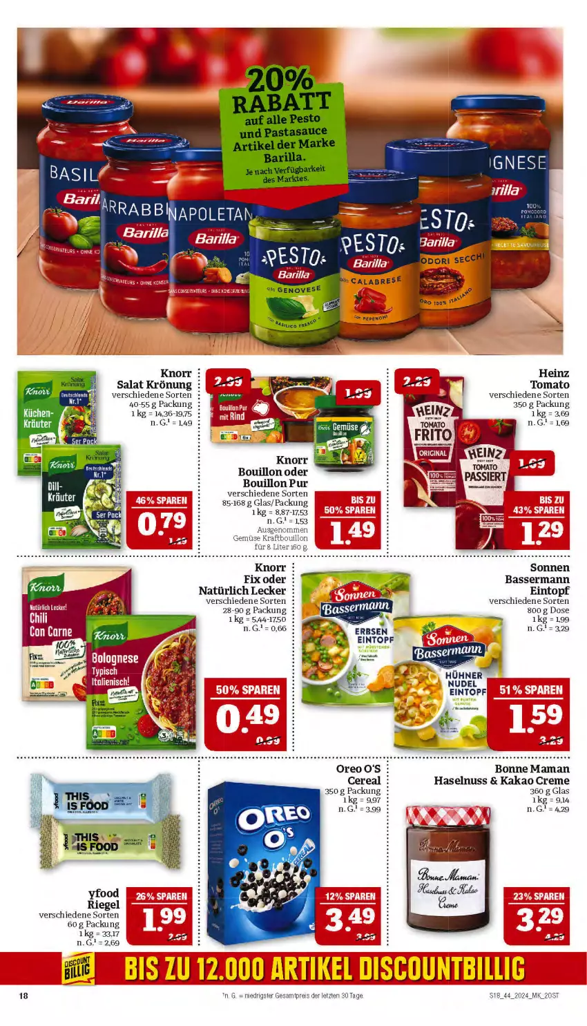 Aktueller Prospekt Marktkauf - Prospekt - von 27.10 bis 02.11.2024 - strona 18 - produkty: bonne maman, creme, eintopf, eis, elle, erbsen, haselnuss, heinz, hühner, kakao, knorr, kraft, mam, nudel, nuss, reis, riegel, salat, tee, Ti, topf, ZTE