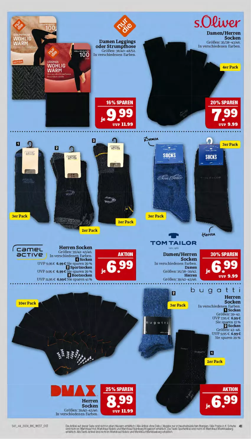 Aktueller Prospekt Marktkauf - Prospekt - von 27.10 bis 02.11.2024 - strona 41 - produkty: Berger, gin, hose, leggings, rum, socken, Sport, sportsocken, Strumpfhose, Ti, tom tailor