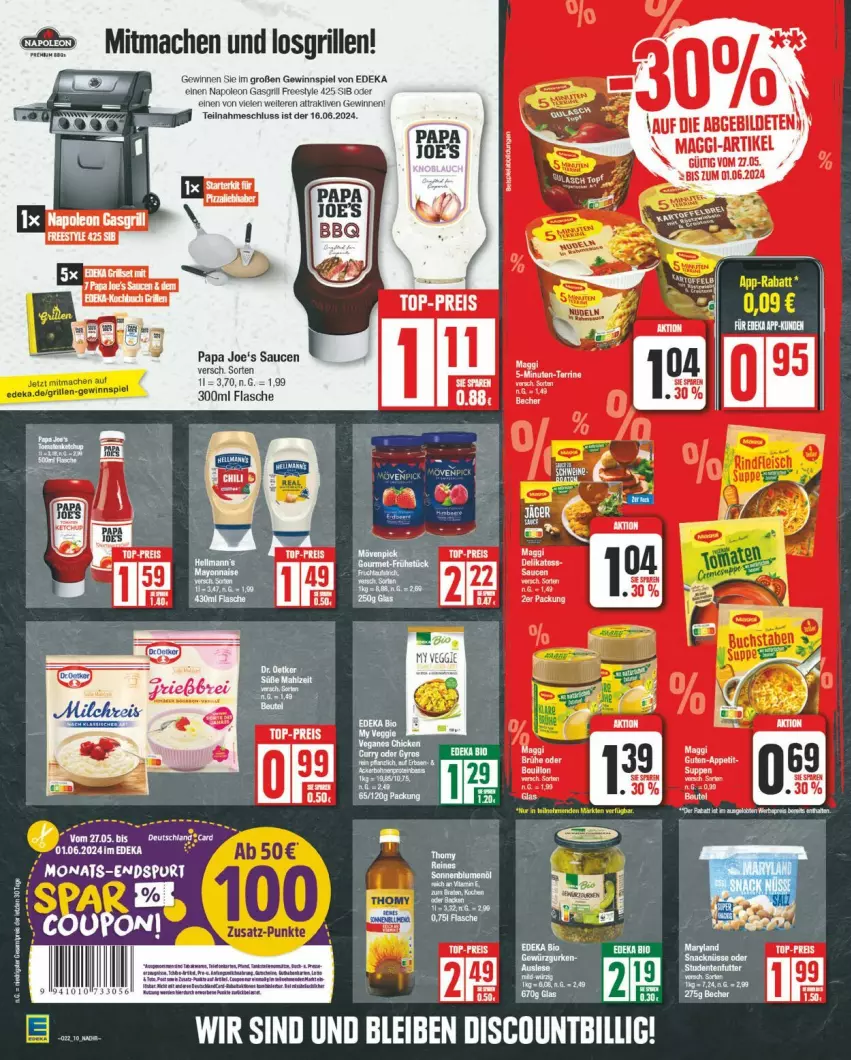 Aktueller Prospekt Edeka - Prospekte - von 27.05 bis 01.06.2024 - strona 10 - produkty: beutel, flasche, mac, maggi, Papa Joe's, sauce, saucen, terrine, Ti