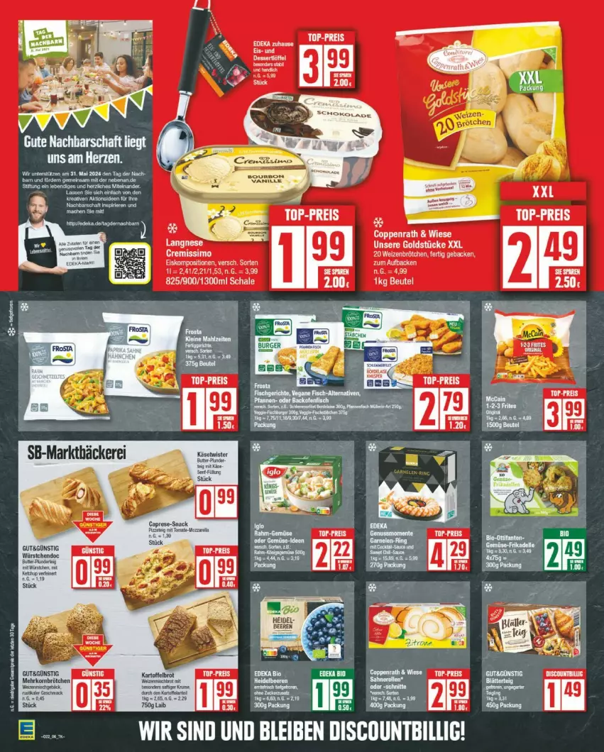 Aktueller Prospekt Edeka - Prospekte - von 27.05 bis 01.06.2024 - strona 6 - produkty: beutel, coppenrath, cremissimo, discount, Goldstücke, Schal, Schale, sim, Ti, würstchen