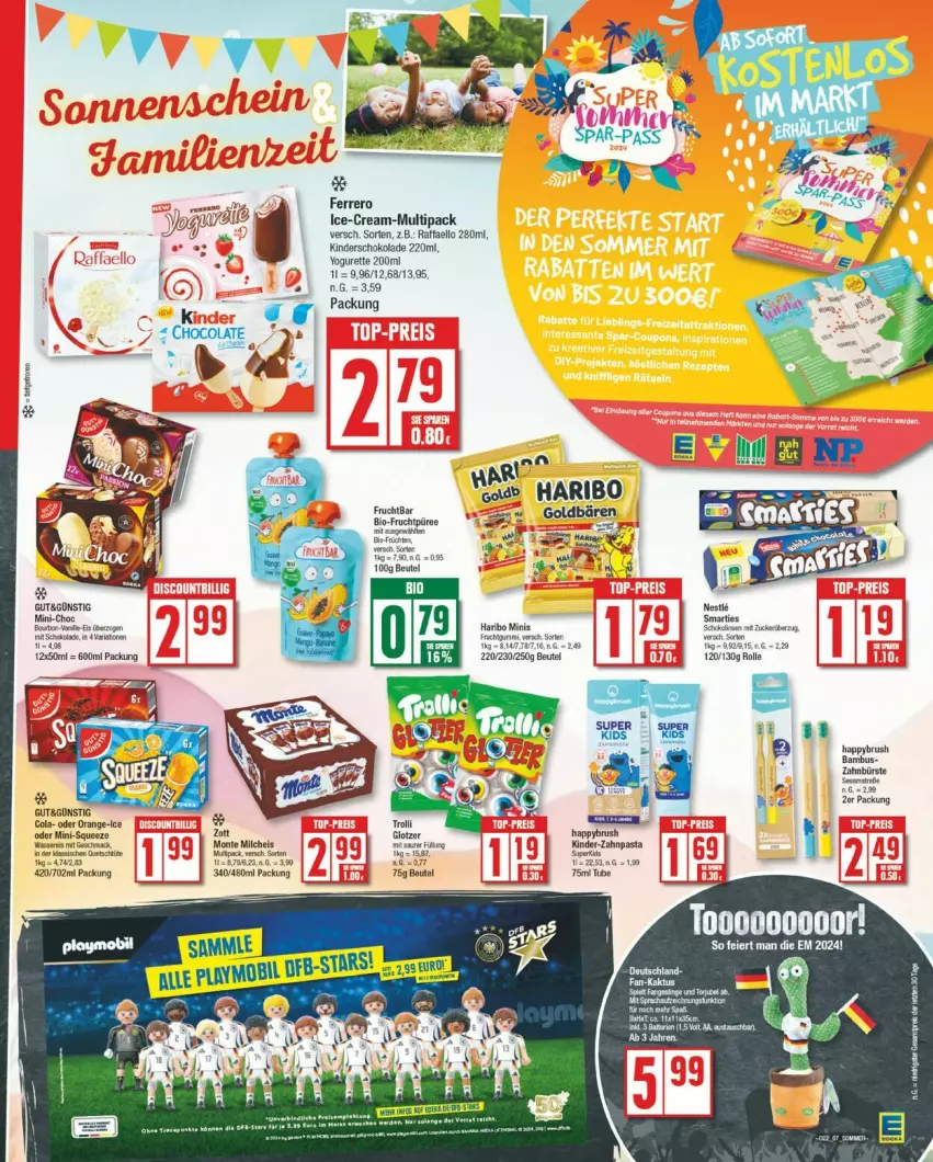 Aktueller Prospekt Edeka - Prospekte - von 27.05 bis 01.06.2024 - strona 7 - produkty: bambus, beutel, bürste, cola, eis, ferrero, frucht, haribo, Kinder, mac, milch, monte, orange, pasta, raffaello, schoko, schokolade, Ti, wasser, Yo, yogurette, zahnbürste, zahnpasta, zucker