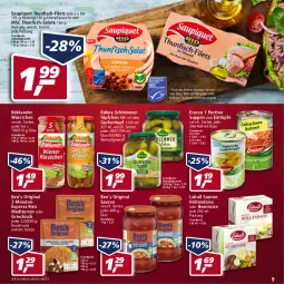 Gazetka promocyjna Real - Gazetka - ważna od 28.05 do 28.05.2022 - strona 9 - produkty: beutel, böklunder, eintöpfe, eis, erasco, express-reis, filet, filets, fisch, fische, Fischer, gin, gurke, gurken, hollandaise, Kühne, LG, lukull, reis, salat, salate, sauce, saucen, saupiquet, Schere, schlemmertöpfchen, suppe, suppen, thunfisch, Ti, topf, Töpfchen, würstchen