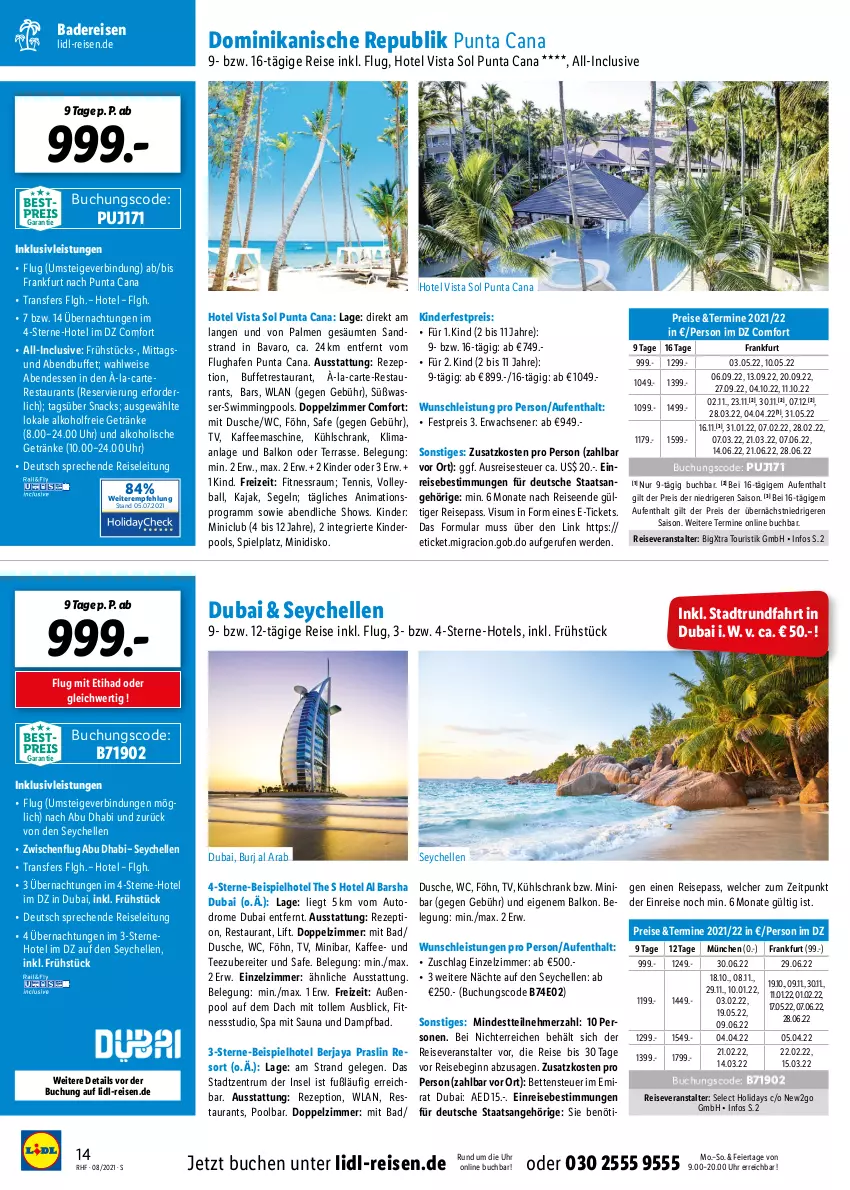 Aktueller Prospekt Lidl - Monatliche Reise-Highlights - von 28.07 bis 30.09.2021 - strona 14