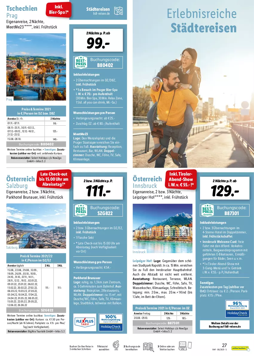 Aktueller Prospekt Lidl - Monatliche Reise-Highlights - von 28.07 bis 30.09.2021 - strona 27