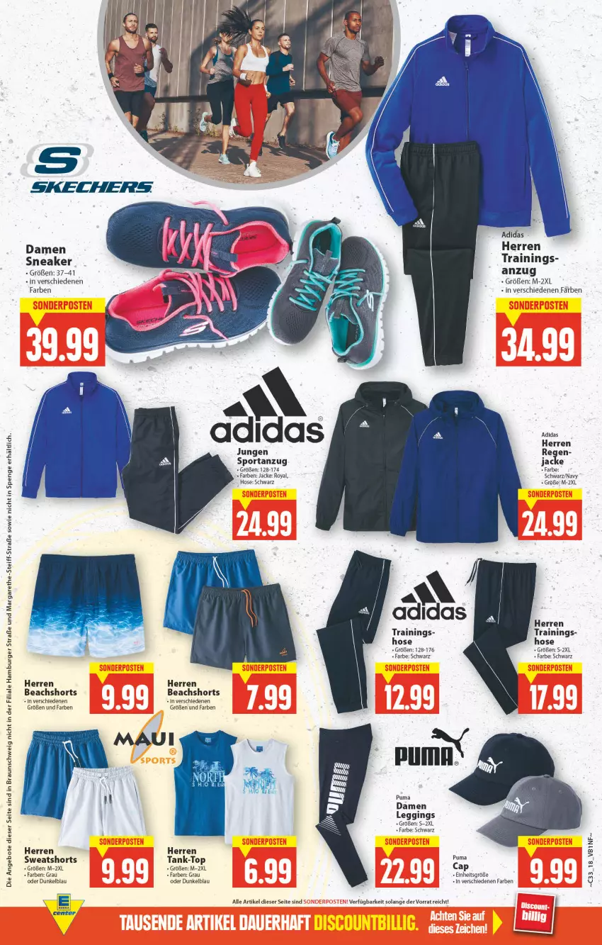 Aktueller Prospekt E Center - Angebote der Woche - von 15.08 bis 20.08.2022 - strona 14 - produkty: Adidas, angebot, angebote, Anzug, braun, burger, Cap, ente, gin, hamburger, hose, Jacke, leggings, puma, shorts, sneaker, Sport, sweatshorts, Ti