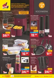 Gazetka promocyjna Netto Marken-Discount - Filial-Angebote - Gazetka - ważna od 26.03 do 26.03.2022 - strona 26 - produkty: auto, batterie, batterien, bratpfanne, decke, Deckel, eis, elle, frischhaltedosen, fritteuse, Frittierkorb, grill, herdarten, Kocher, korb, led-licht, mikrowelle, Mixer, ndk, Ofen, pfanne, pfeffer, Pfeffermühle, reis, salz, Sport, spülmaschinen, Ti, Tiere, tisch, versandkostenfrei, wasser, wasserkocher