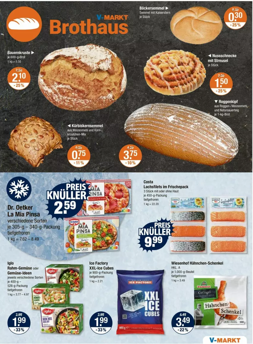 Aktueller Prospekt Vmarkt - Prospekte - von 01.02 bis 07.02.2024 - strona 5 - produkty: auer, Bau, Bauer, beutel, filet, filets, hähnchen-schenkel, henkel, iglo, Kaiser, korn, Kürbis, lachs, lachsfilet, lachsfilets, mehl, natur, nuss, Nussschnecke, rahm-gemüse, schenkel, Semmel, Ti, weizenmehl, wiesenhof