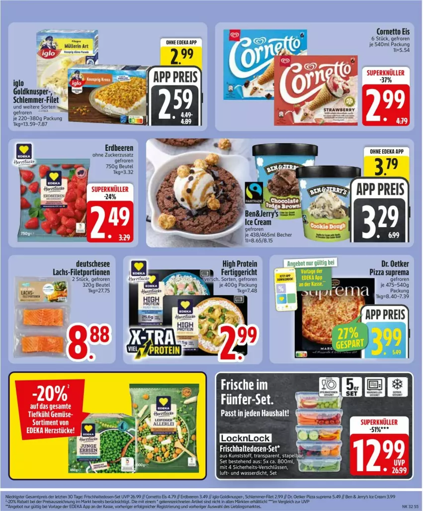 Aktueller Prospekt Edeka - Prospekte - von 03.08 bis 08.08.2026 - strona 7 - produkty: Becher, beere, beeren, beutel, cornetto, deka, Dr. Oetker, eis, erdbeere, erdbeeren, fertiggericht, filet, frischhaltedosen, iglo, lachs, LG, Mett, pizza, reis, schlemmer-filet, Ti, ZTE, zucker