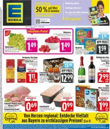 Gazetka promocyjna Edeka - Prospekte - Gazetka - ważna od 08.08 do 08.08.2026 - strona 3 - produkty: alkohol, beere, beeren, bernbacher, beutel, bier, cerealien, decke, ecco, eier, eiernudeln, eis, flasche, franziskaner, frucht, fruchtsecco, hafer, hartweizen, himbeer, himbeere, himbeeren, kissen, kölln, leberkäs, Mett, müsli, natur, nudel, nudeln, pasta, reis, rotkäppchen, Schal, Schale, Schmetterling, schwein, schweine, sekt, steak, steaks, tafeltrauben, tee, Ti, trauben, wein, weine