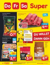 Gazetka promocyjna Netto Marken-Discount - Filial-Angebote - Gazetka - ważna od 03.12 do 03.12.2022 - strona 30 - produkty: bestpreis, bohne, bohnen, chips, chipsfrisch, eis, funny-frisch, hanuta, kaffee, kaffee-kapseln, kaffeebohnen, kaffeekapseln, lavazza, ndk, reis, riegel, rind, rouladen, sim, tassimo, Ti, Tiere