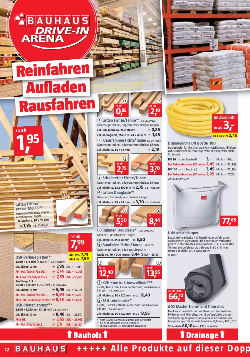 Aktueller Prospekt Bauhaus - Prospekte - von 02.07 bis 30.07.2022 - strona 13 - produkty: Bau, Bauholz, eis, Gefügel, Holz, lamm, latte, Ria, rum, säge, Schal, Ti, Verlegeplatten, wasser