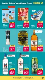 Gazetka promocyjna Netto - Angebote ab Montag - Gazetka - ważna od 23.04 do 23.04.2022 - strona 21 - produkty: Cap, captain morgan, choco crossies, crossies, eis, gewürz, Gewürzgurke, gewürzgurken, Gewürzmühle, gin, gurke, gurken, hafer, knoppers, kölln, leine, martini, müsli, pils, pilsener, reis, Rostocker, Ti