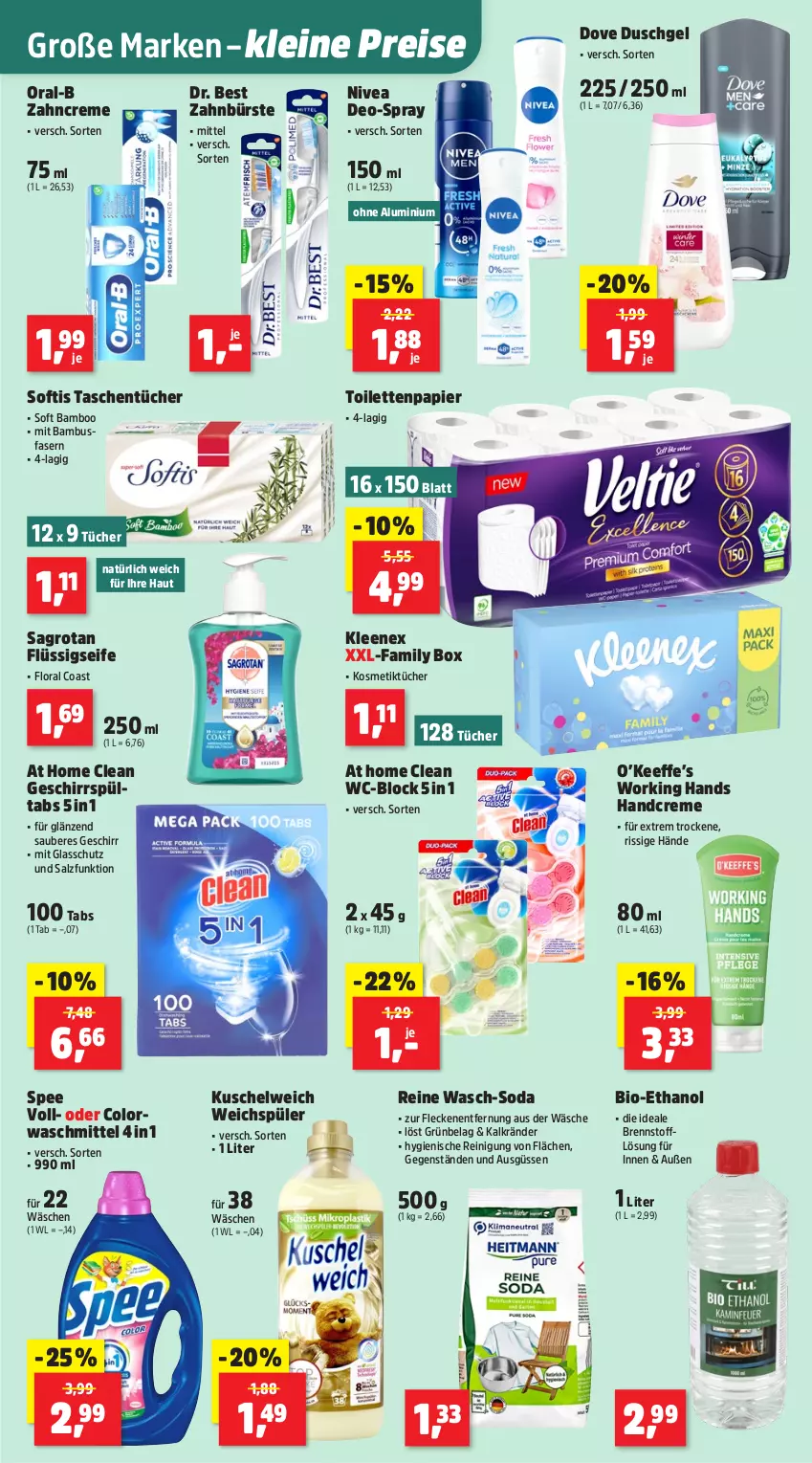 Aktueller Prospekt Thomas Philipps - von 08.12 bis 13.12.2025 - strona 16 - produkty: bamboo, bambus, bio, bürste, colorwaschmittel, creme, deo, dove, Dr. Best, duschgel, eis, flüssigseife, geschirr, handcreme, kosmetik, Kosmetiktücher, Kuschelweich, leine, nivea, oral-b, papier, Reinigung, reis, sagrotan, salz, Seife, Soda, spee, Tasche, taschen, taschentücher, Ti, toilettenpapier, tücher, waschmittel, weichspüler, zahnbürste, zahncreme