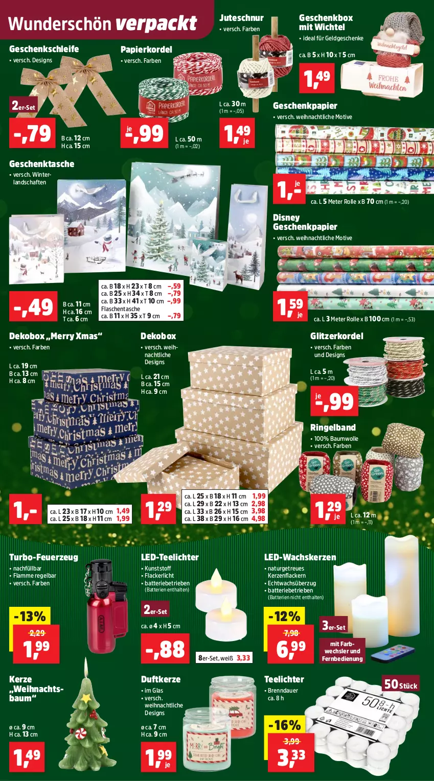 Aktueller Prospekt Thomas Philipps - von 08.12 bis 13.12.2025 - strona 6 - produkty: auer, batterie, batterien, Bau, baumwolle, disney, Duftkerze, fernbedienung, Feuerzeug, flasche, Geschenkbox, Geschenkpapier, Geschenktasche, kerze, lack, Lacke, lamm, natur, papier, ring, Tasche, tee, Teelicht, teelichte, Ti, Weihnachtsbaum, Wichtel, wolle, xmas