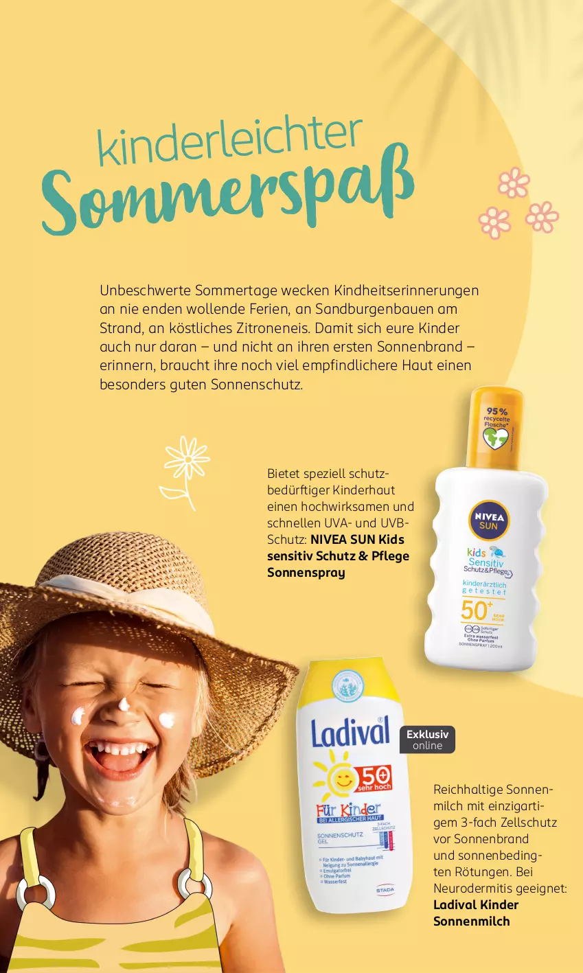 Aktueller Prospekt Rossmann - Prospekte - von 20.05 bis 26.05.2024 - strona 10 - produkty: Bau, eis, elle, Kinder, Ladival, milch, nivea, nivea sun, Rauch, sonnenmilch, sonnenschutz, sonnenspray, Spezi, Ti, weck, wolle, zitrone, zitronen