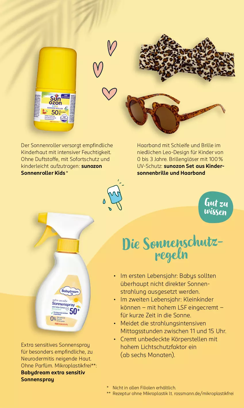 Aktueller Prospekt Rossmann - Prospekte - von 20.05 bis 26.05.2024 - strona 11 - produkty: asti, babydream, Brille, elle, erde, Gläser, Kinder, rezept, Roller, sonnenbrille, sonnenschutz, sonnenspray, Ti, uhr, uv-schutz