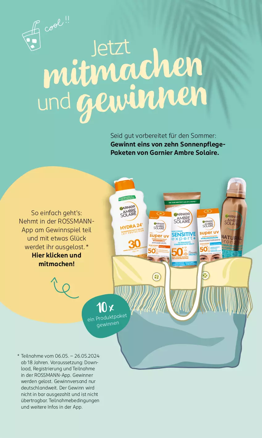 Aktueller Prospekt Rossmann - Prospekte - von 20.05 bis 26.05.2024 - strona 12 - produkty: Ambre Solaire, erde, garnier, gewinnspiel, mac