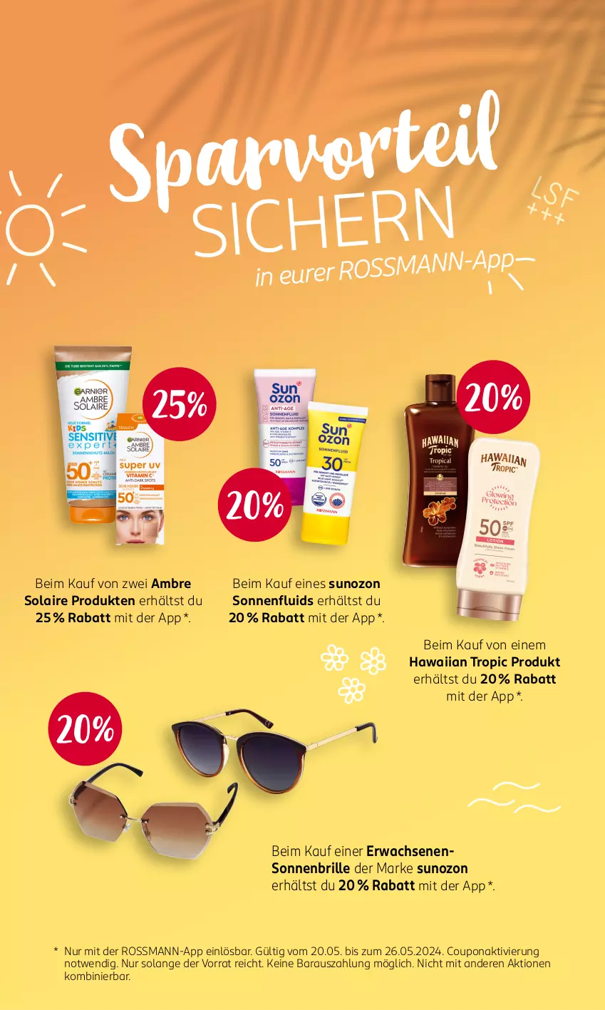 Aktueller Prospekt Rossmann - Prospekte - von 20.05 bis 26.05.2024 - strona 16 - produkty: Ambre Solaire, Brille, coupon, sonnenbrille, Ti