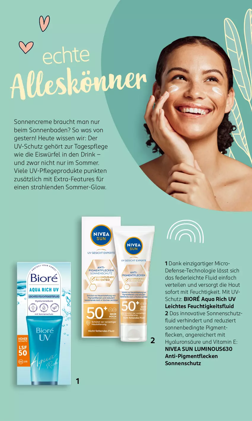 Aktueller Prospekt Rossmann - Prospekte - von 20.05 bis 26.05.2024 - strona 8 - produkty: aqua, Bad, bio, creme, drink, eis, eiswürfel, Heu, nivea, nivea sun, Rauch, sonnencreme, sonnenschutz, Tagespflege, Ti, uv-schutz, vita, würfel