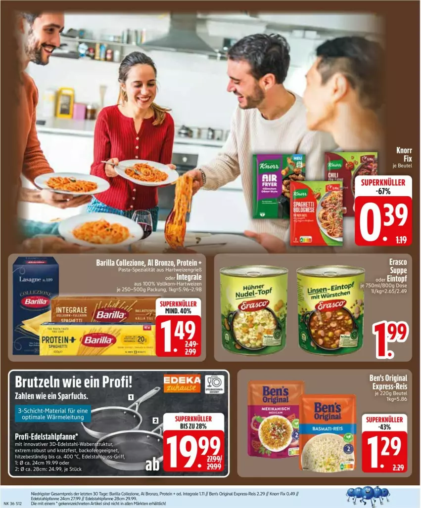 Aktueller Prospekt Edeka - Prospekte - von 31.08 bis 05.09.2026 - strona 14 - produkty: backofen, barilla, edelstahl, eis, express-reis, gin, knorr, knorr fix, LG, Ofen, pfanne, reis, spaghetti, tee, Ti, ZTE