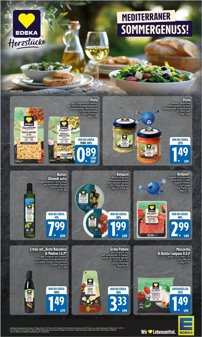 Aktueller Prospekt Edeka - Prospekte - von 31.08 bis 05.09.2026 - strona 2 - produkty: Becher, deka, di bufala, elle, esprit, flasche, genovese, gin, lebensmittel, mozzarella, olive, oliven, olivenöl, olivenöl extra, paprika, prosciutto, prosciutto crudo, rel, salami, teller, Ti, ZTE