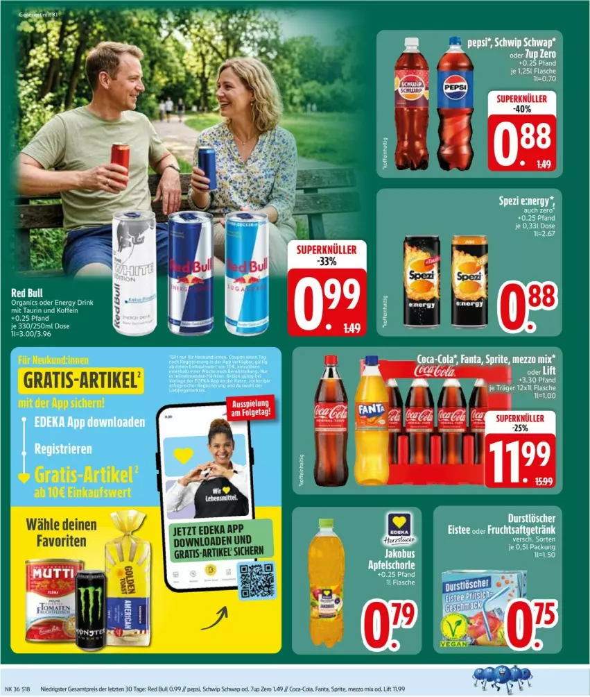 Aktueller Prospekt Edeka - Prospekte - von 31.08 bis 05.09.2026 - strona 20 - produkty: 7UP, coca-cola, cola, deka, durstlöscher, eis, fanta, flasche, Mezzo Mix, pepsi, red bull, reis, ring, Schwip Schwap, sprite, Ti, ZTE