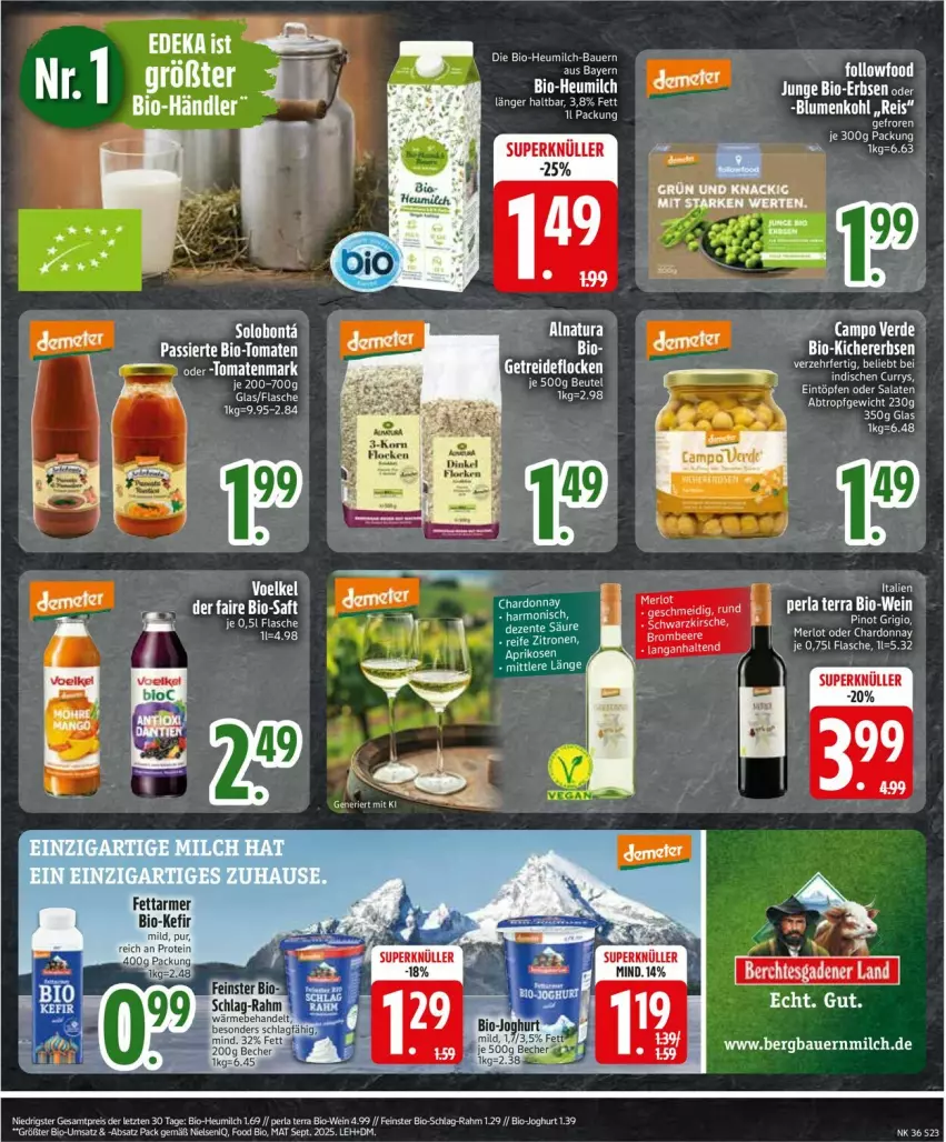 Aktueller Prospekt Edeka - Prospekte - von 31.08 bis 05.09.2026 - strona 25 - produkty: auer, Bau, Bauer, beutel, bio, deka, ente, flasche, Kefir, kirsch, kirsche, milch, natur, natura, saft, salat, salate, tee, tomate, tomaten, tomatenmark, zitrone, zitronen