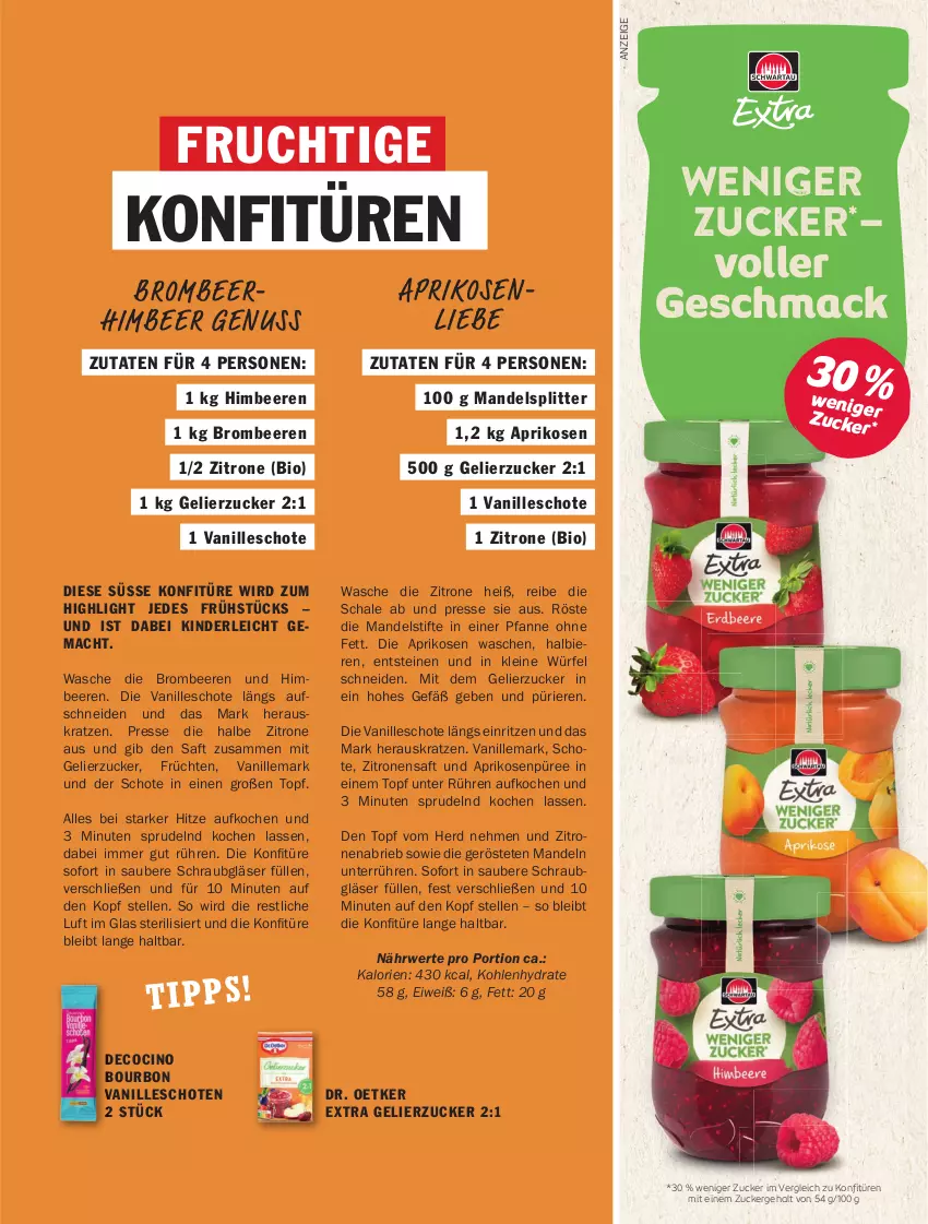 Aktueller Prospekt Hit - pures Leben - von 01.10 bis 31.12.2025 - strona 17 - produkty: aprikose, aprikosen, beere, beeren, bier, Biere, bio, bourbon, brie, brombeere, brombeeren, cin, Dr. Oetker, elle, frucht, früchte, früchten, gelierzucker, Gläser, himbeer, himbeere, himbeeren, HP, Kinder, konfitüre, konfitüren, leine, mac, mandel, mandeln, melone, melonen, nuss, pfanne, püree, rwe, saft, Schal, Schale, shake, Sprudel, stifte, Ti, topf, vanille, würfel, zitrone, zitronen, zitronensaft, zucker