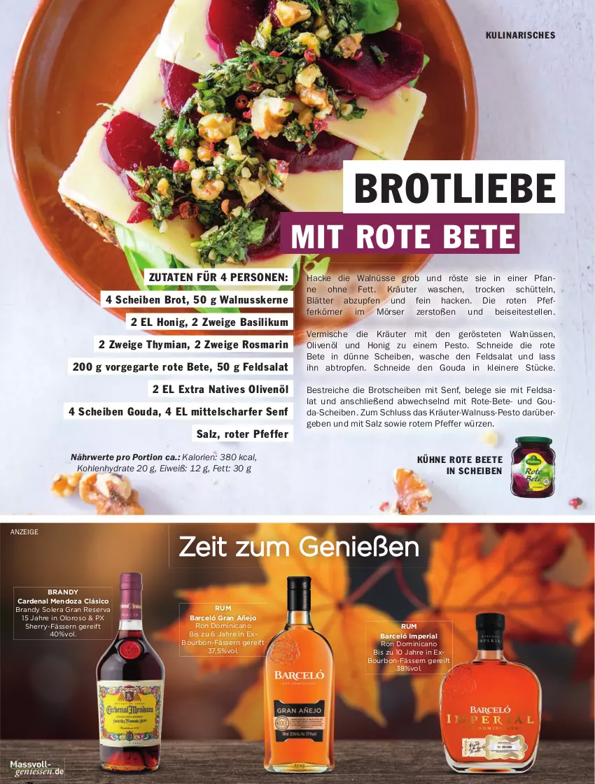 Aktueller Prospekt Hit - pures Leben - von 01.10 bis 31.12.2025 - strona 19 - produkty: basilikum, bourbon, brot, eis, elle, feldsalat, gouda, honig, kräuter, Kühne, leine, natives olivenöl, nuss, olive, oliven, olivenöl, pesto, pfanne, pfeffer, Ria, rosmarin, rote bete, rum, rwe, salat, salz, senf, Ti, walnuss, walnusskerne