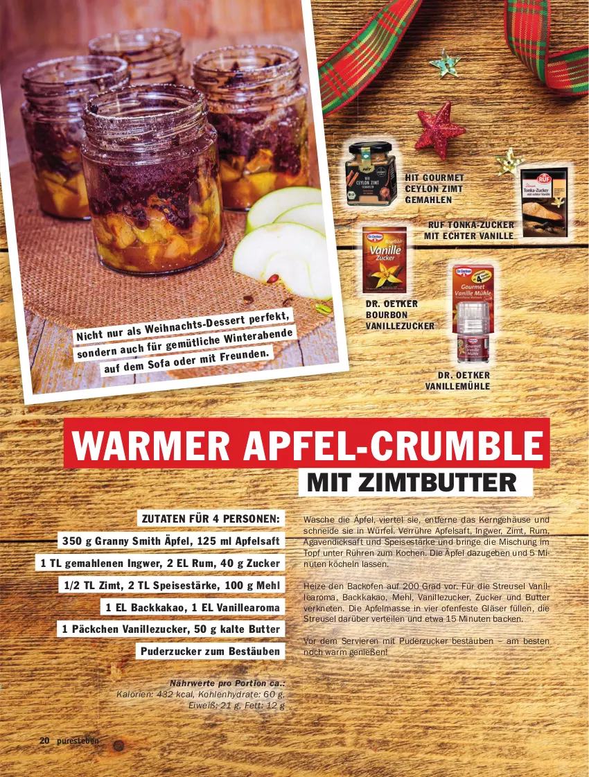 Aktueller Prospekt Hit - pures Leben - von 01.10 bis 31.12.2025 - strona 20 - produkty: agaven, apfel, apfelsaft, backofen, bourbon, bourbon vanille, butter, dicksaft, Dr. Oetker, eis, Gläser, ingwer, kakao, mehl, Ofen, ring, rum, rwe, saft, Ti, topf, vanille, würfel, zucker
