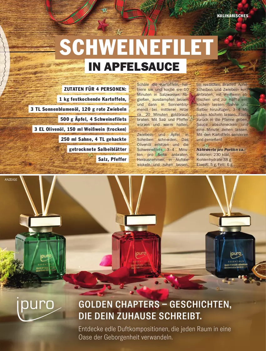 Aktueller Prospekt Hit - pures Leben - von 01.10 bis 31.12.2025 - strona 23 - produkty: apfel, bier, Biere, blume, blumen, blumenöl, braten, braun, filet, filets, kartoffel, kartoffeln, olive, oliven, olivenöl, pfanne, pfeffer, Rote Zwiebel, rwe, sahne, salz, sauce, schwein, schweine, schweinefilet, sonnenblume, sonnenblumen, sonnenblumenöl, Ti, wasser, wein, weine, Weißwein, WICK, zwiebel, zwiebeln