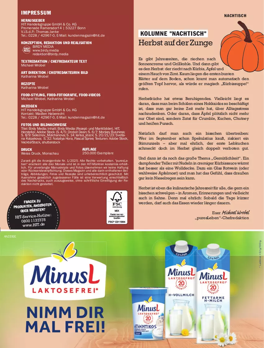 Aktueller Prospekt Hit - pures Leben - von 01.10 bis 31.12.2025 - strona 35 - produkty: angebot, angebote, apfel, auer, auto, creme, decke, deo, eis, elle, erde, grill, Grillkohle, gsw, küche, kuchen, Kürbis, Lebkuchen, LG, Liege, magazin, nudel, nudeln, obst, rezept, rezepte, rotwein, rum, rwe, sahne, sauce, sonnencreme, suppe, teller, Ti, tisch, topf, wein